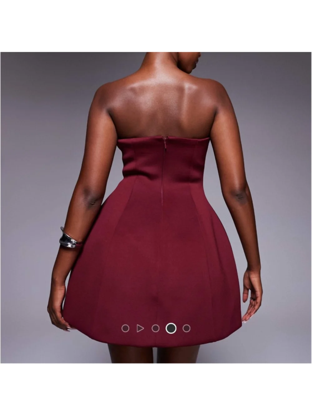 ASOS DESIGN Premium strapless sculpted mini dress with gold tone trim